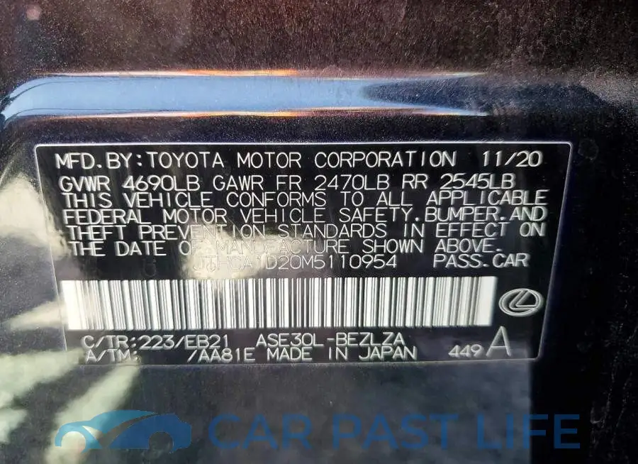 JTHCA1D20M5110954# 12
