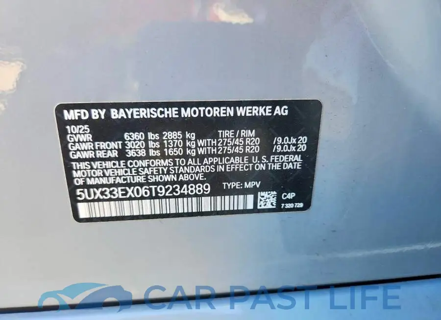 5UX33EX06T9234889# 12