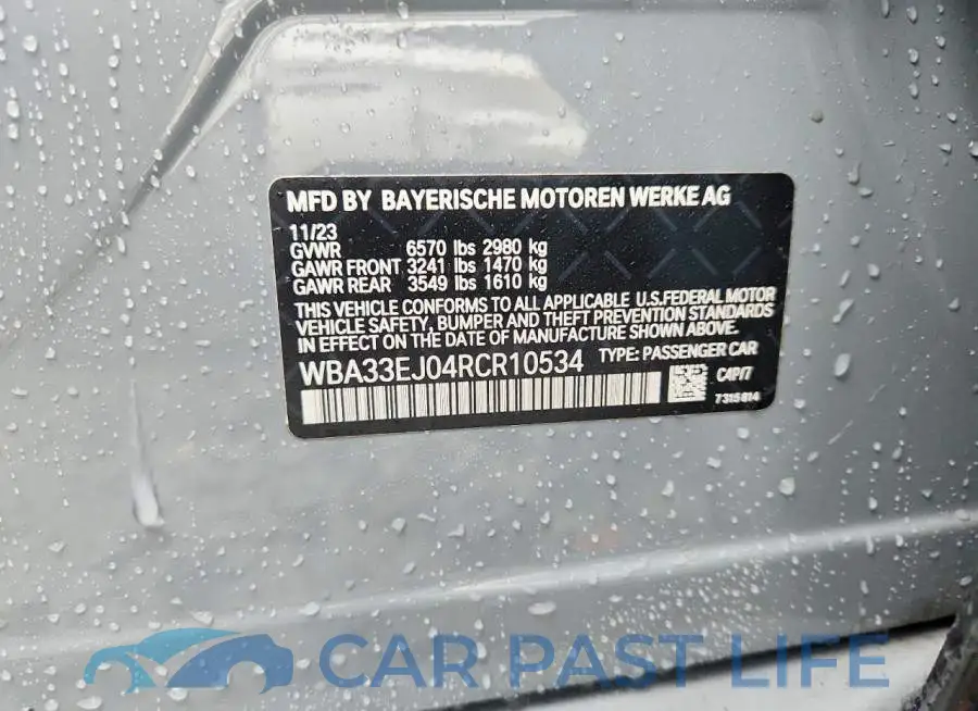 WBA33EJ04RCR10534# 12