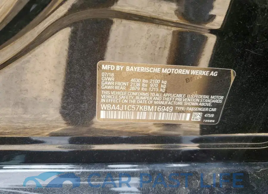 WBA4J1C57KBM16949# 12