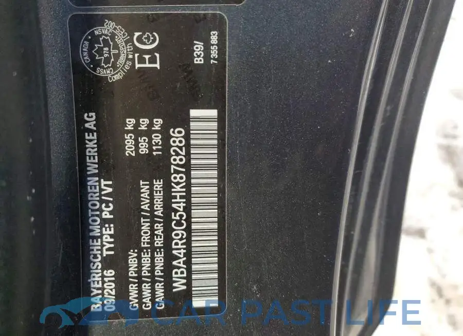WBA4R9C54HK878286# 12
