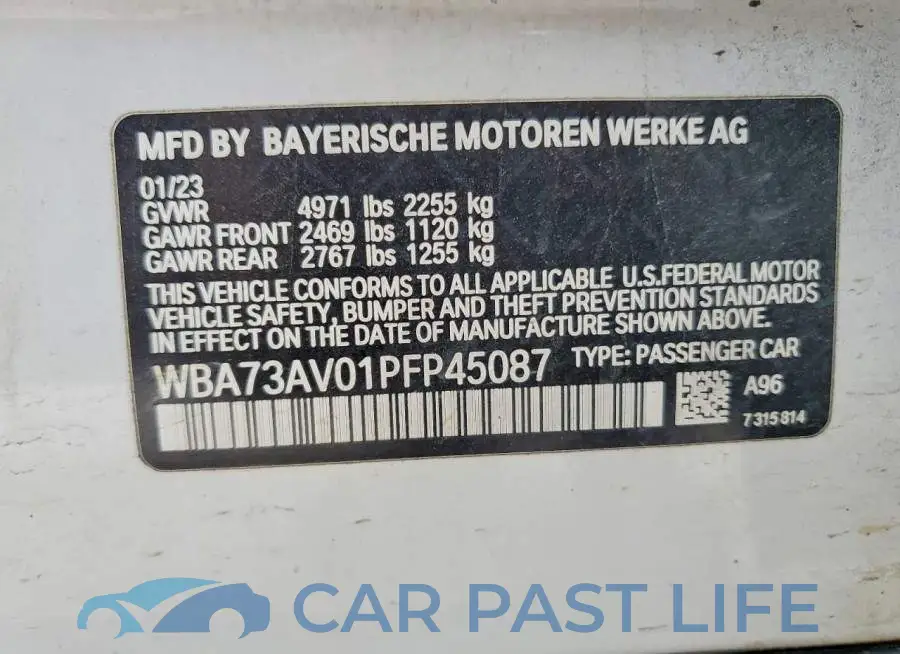 WBA73AV01PFP45087# 13
