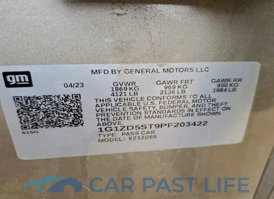1G1ZD5ST9PF203422# 13