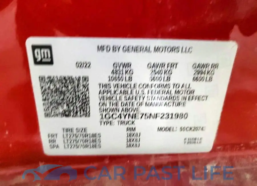 1GC4YNE75NF231980# 12