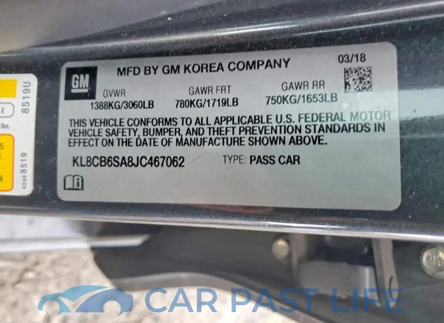 KL8CB6SA8JC467062# 13