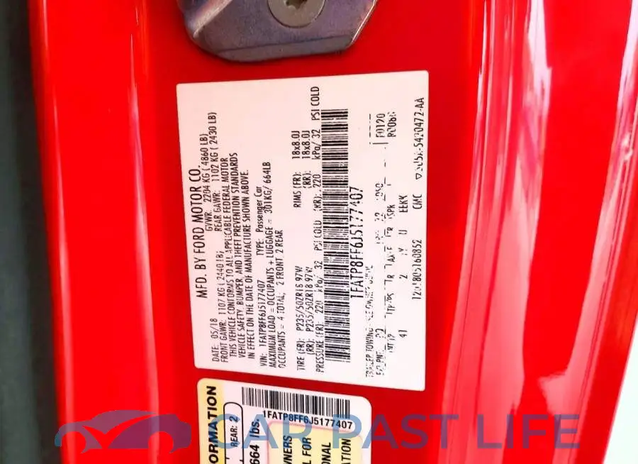 1FATP8FF6J5177407# 12