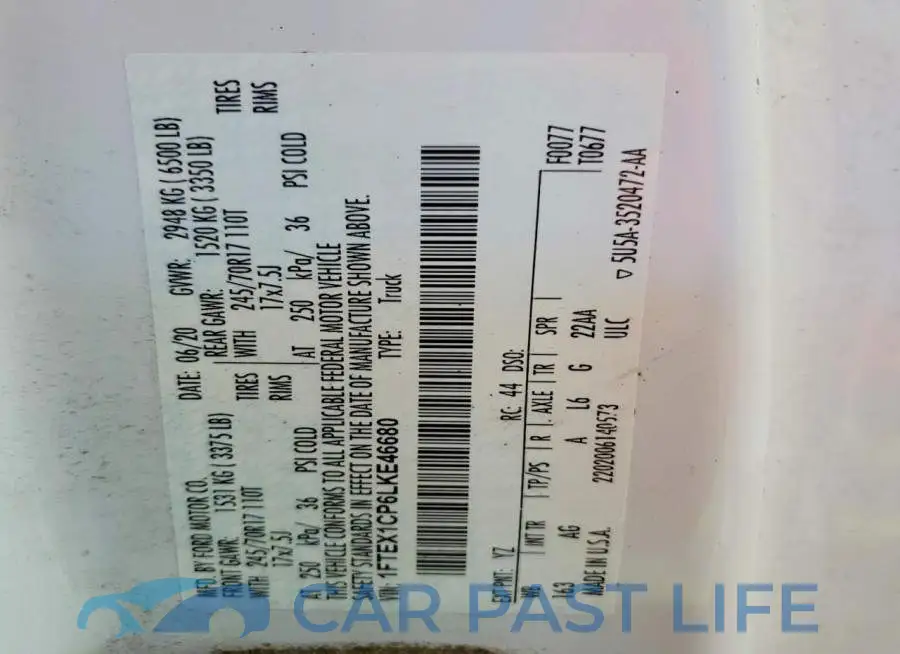 1FTEX1CP6LKE46680# 13