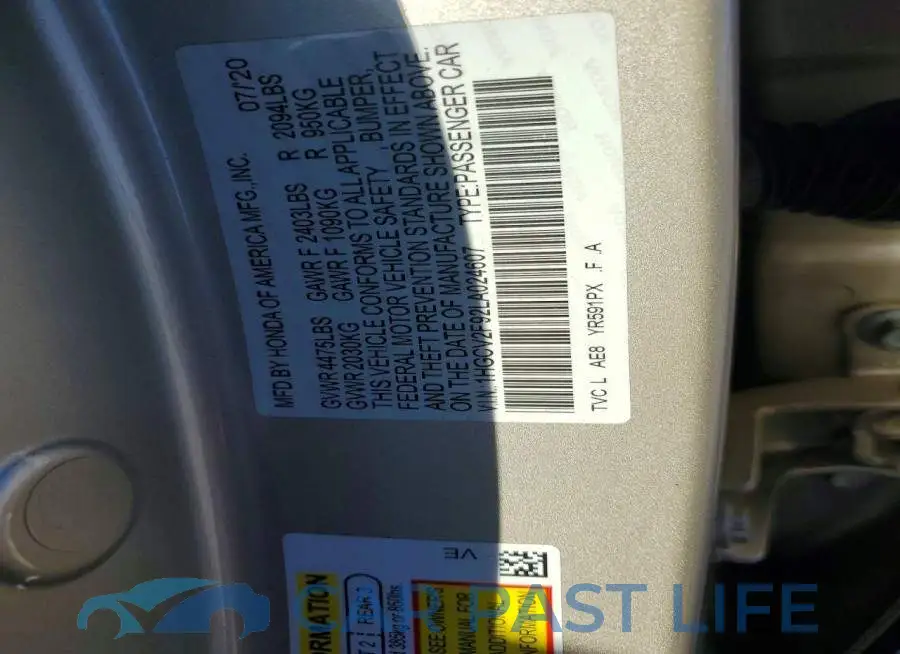 1HGCV2F92LA024607# 12