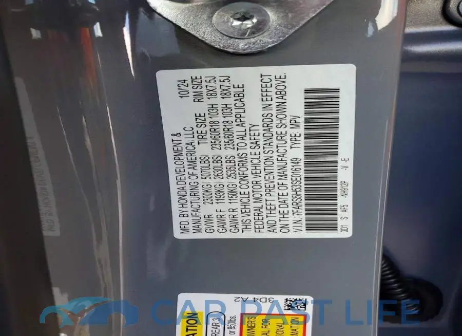 7FARS5H53SE016149# 13