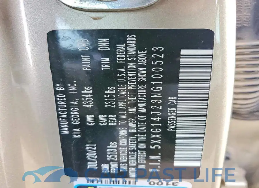 5XXG14J23NG100523# 12