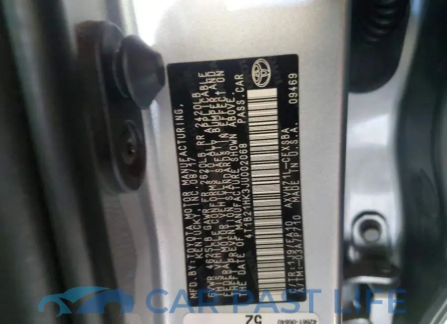 4T1B21HK3JU002068# 13