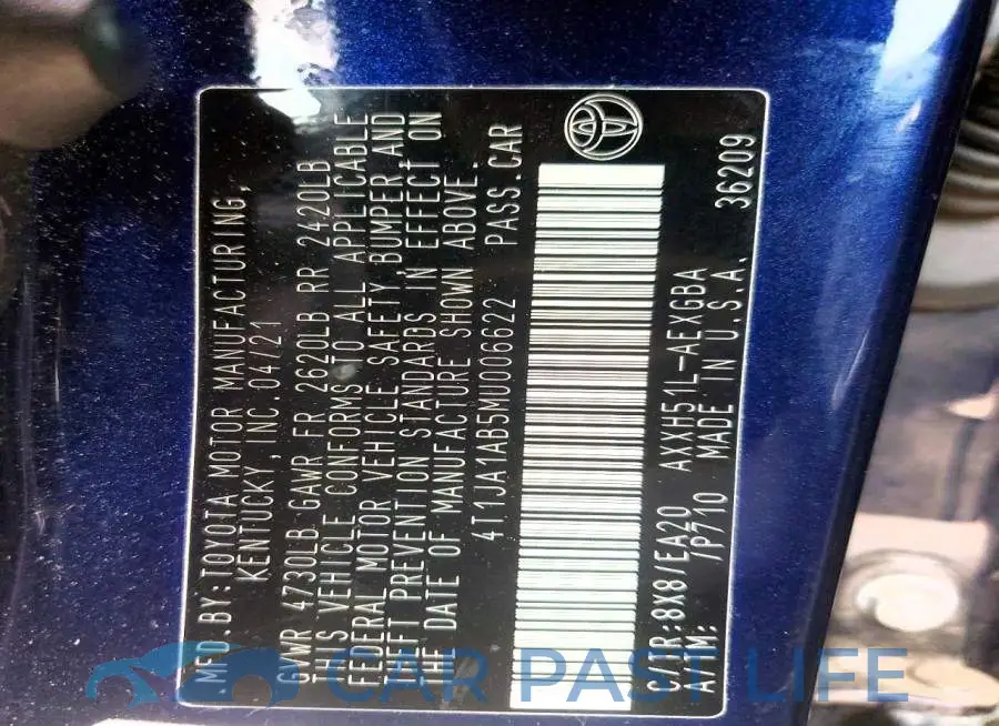 4T1JA1AB5MU006622# 12