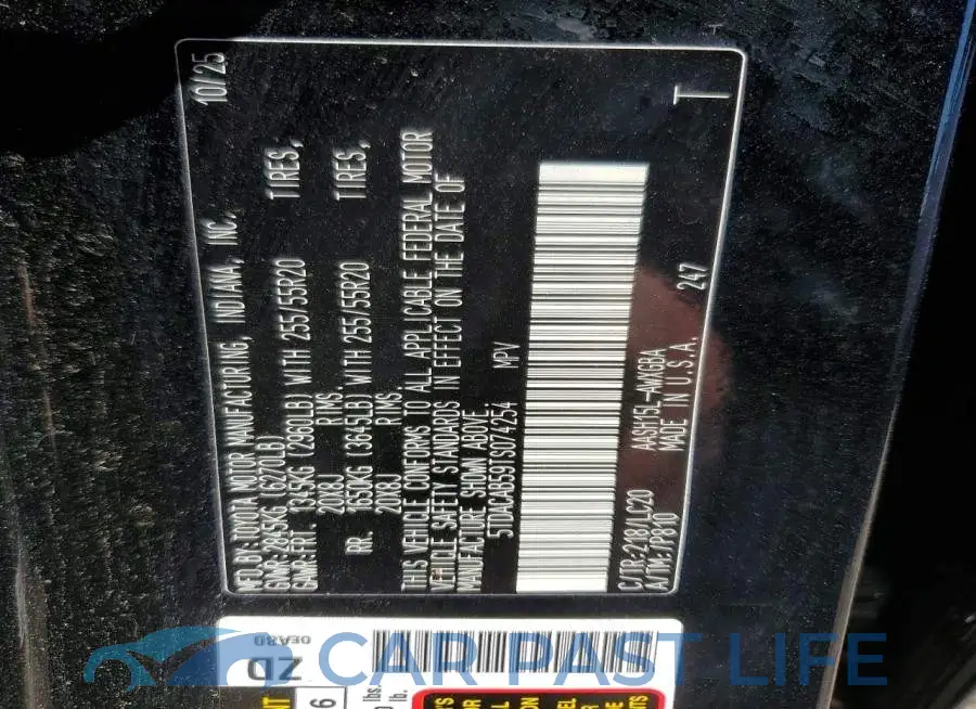 5TDACAB59TS074254# 13