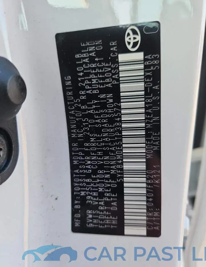 5YFB4MDE5TP384572# 13