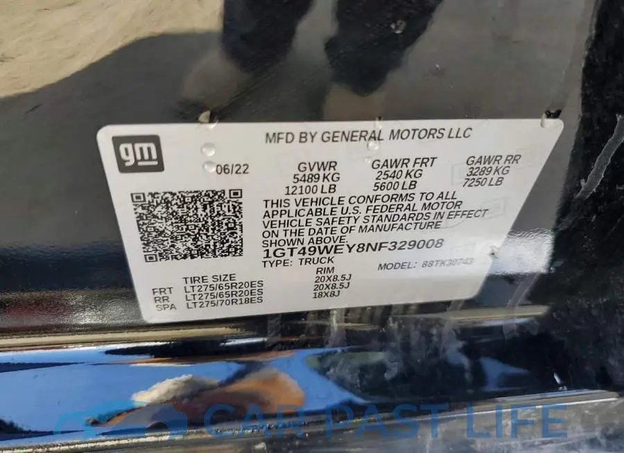 1GT49WEY8NF329008# 12