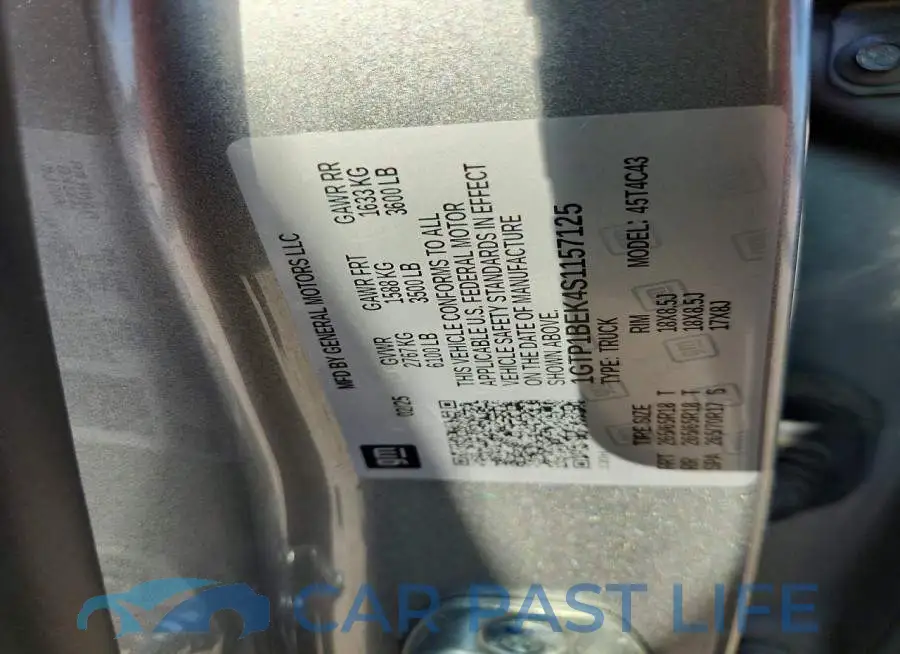 1GTP1BEK4S1157125# 12