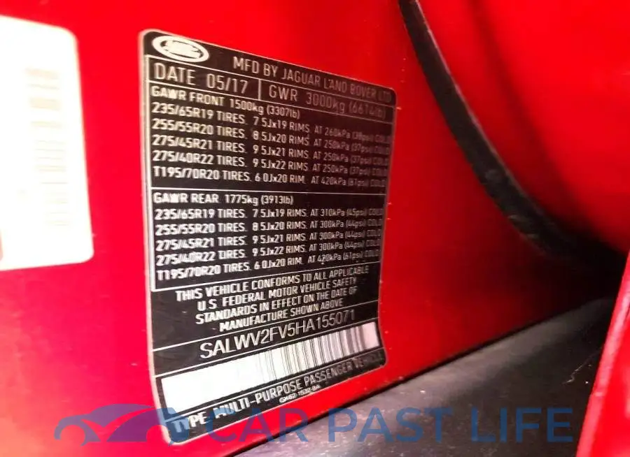 SALWV2FV5HA155071# 12
