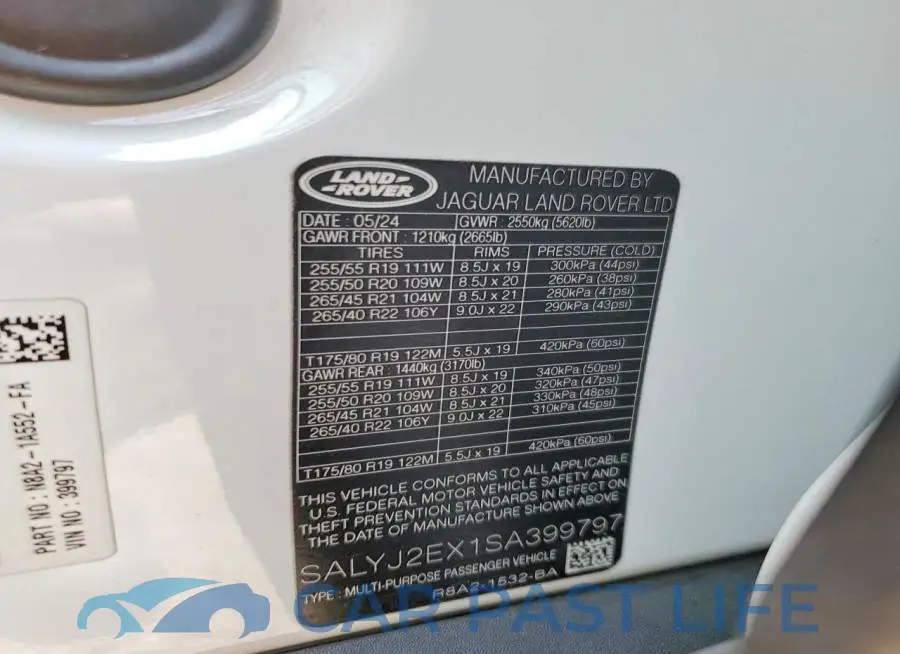 SALYJ2EX1SA399797# 13