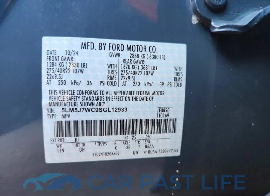 5LM5J7WC9SGL12933# 13