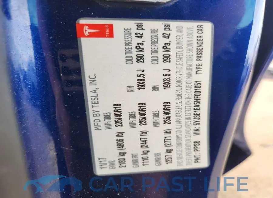 5YJ3E1EA5HF001051# 13