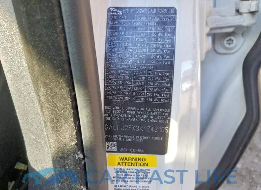 SADFJ2FX3K1Z43105# 12