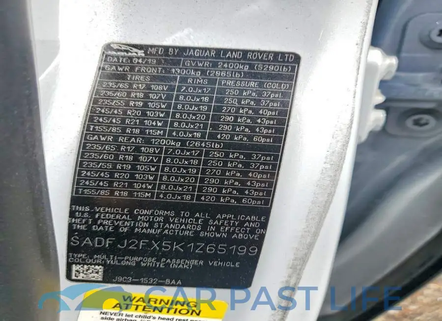 SADFJ2FX5K1Z65199# 13