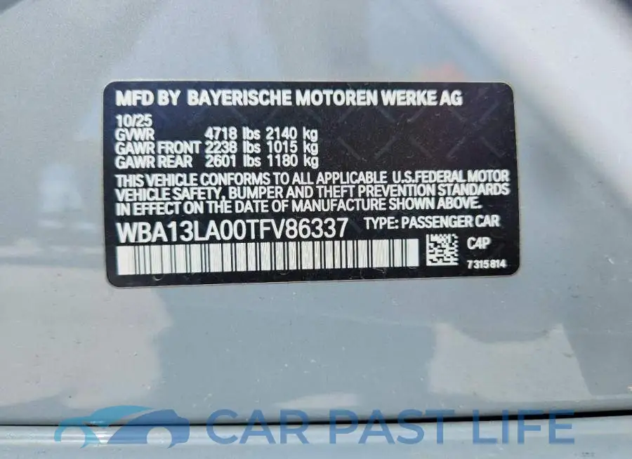 WBA13LA00TFV86337# 13