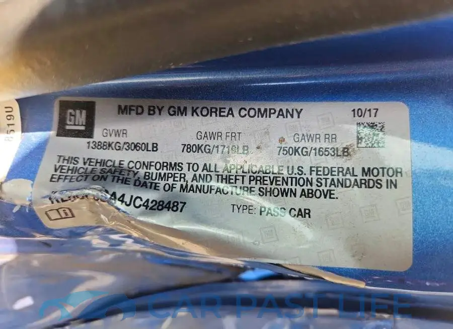 KL8CF6SA4JC428487# 13
