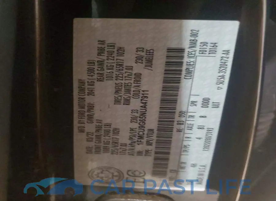 1FMCU9G65NUA47911# 14