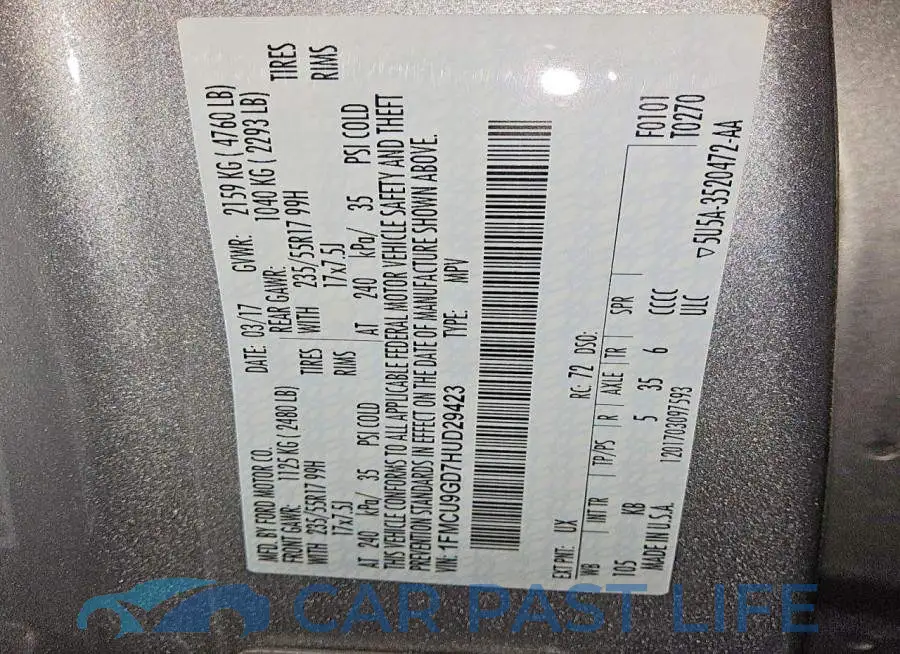 1FMCU9GD7HUD29423# 13