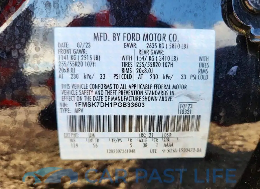 1FMSK7DH1PGB33603# 13