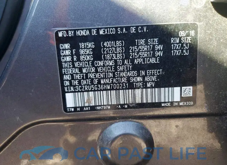 3CZRU5G36HM700231# 13