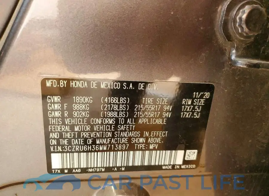 3CZRU6H36MM713897# 13