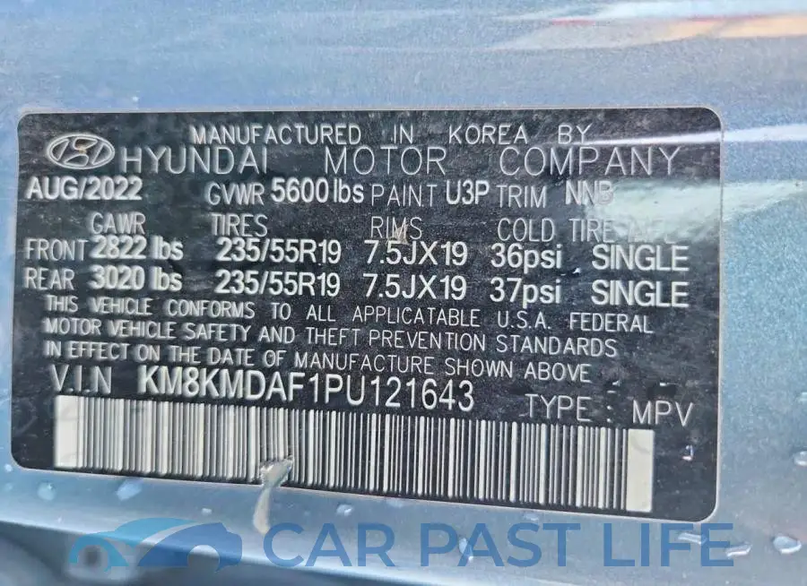 KM8KMDAF1PU121643# 13