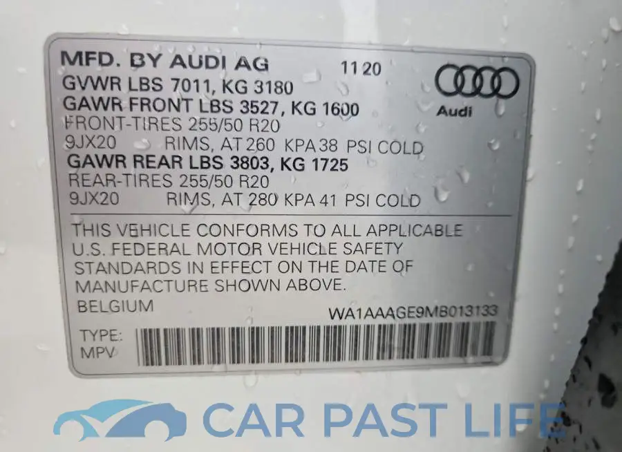 WA1AAAGE9MB013133# 12