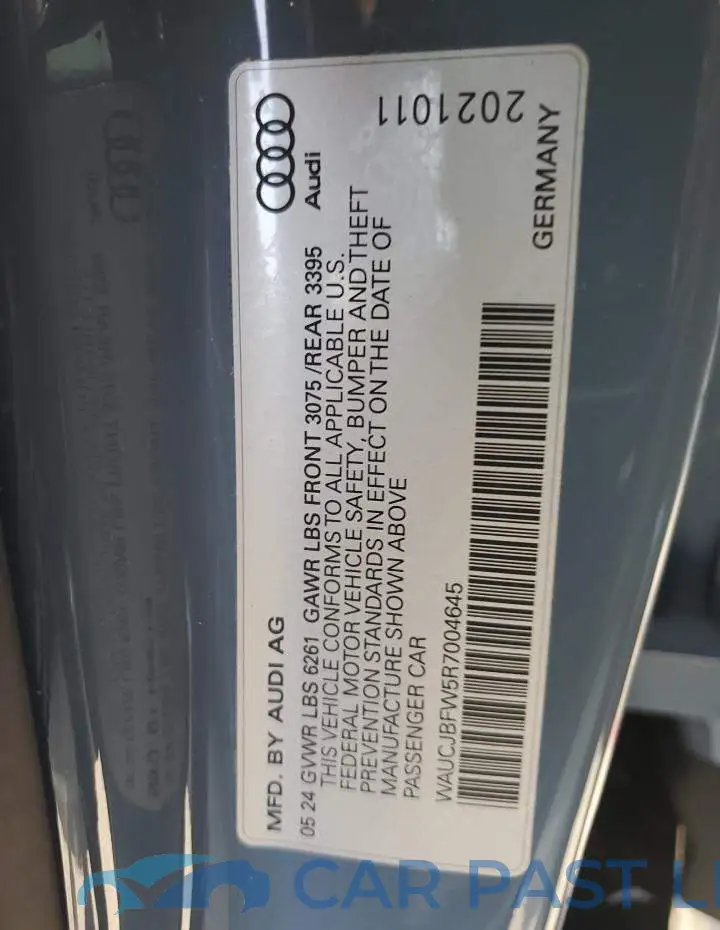 WAUCJBFW5R7004645# 12