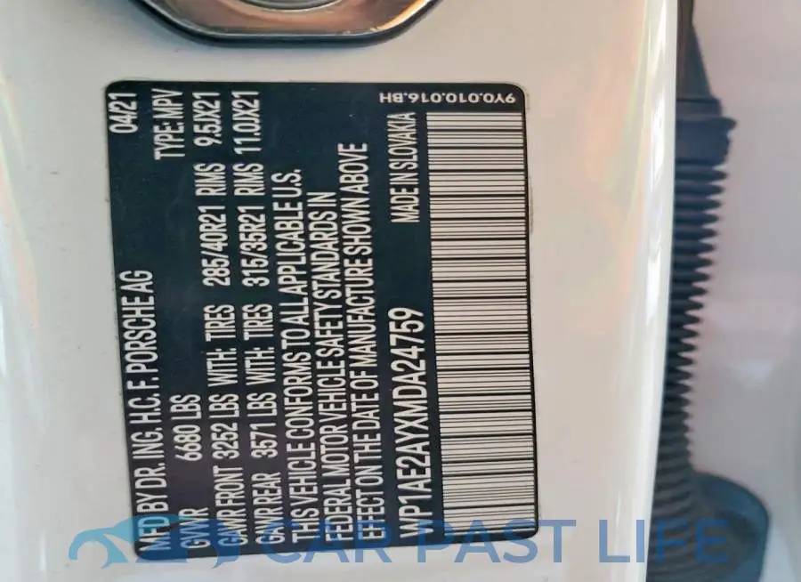 WP1AE2AYXMDA24759# 12