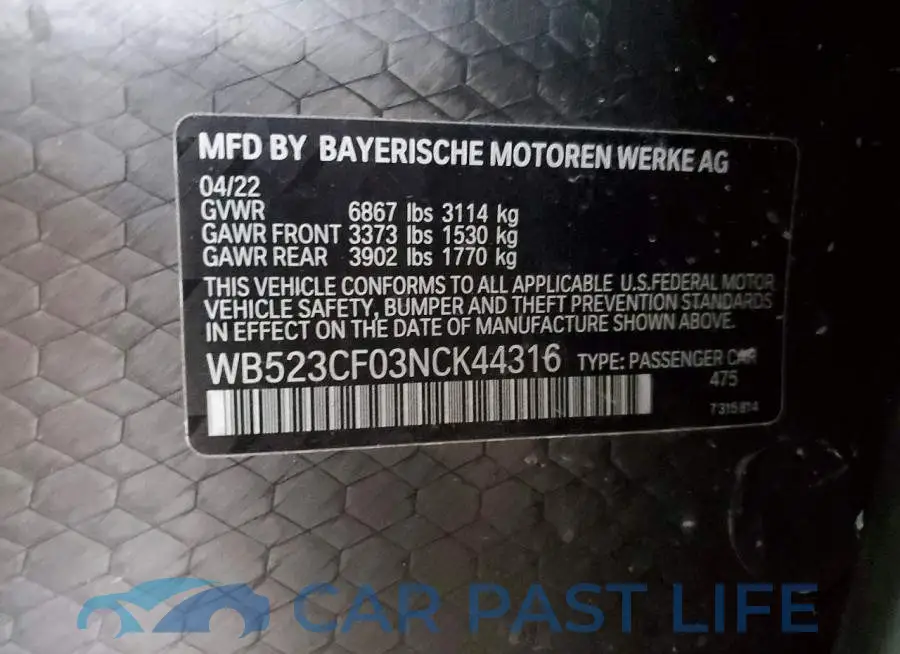 WB523CF03NCK44316# 14