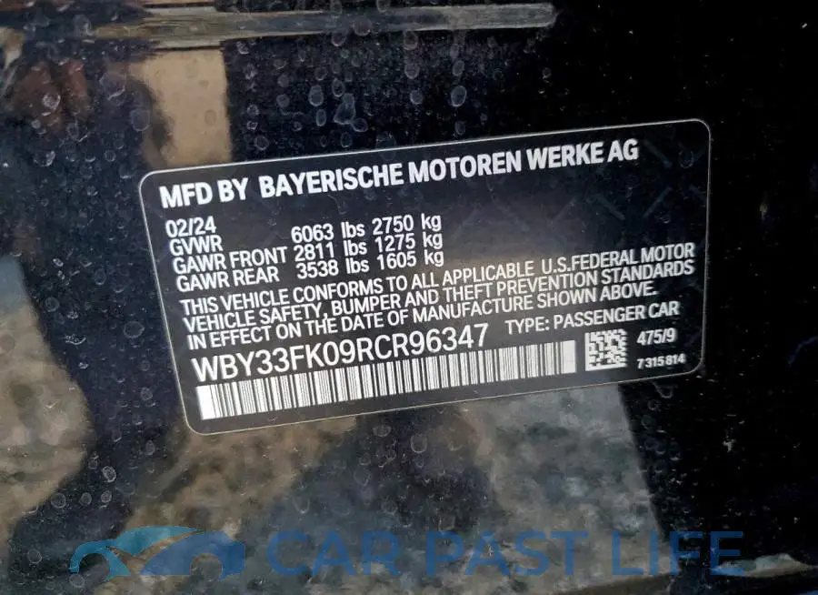 WBY33FK09RCR96347# 12