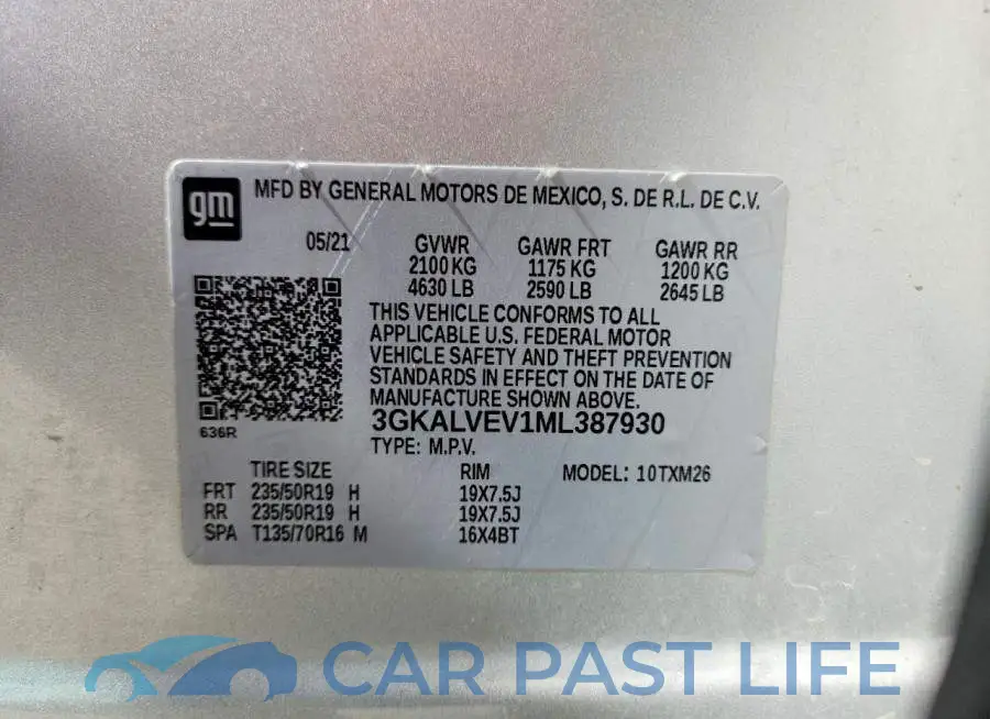 3GKALVEV1ML387930# 14