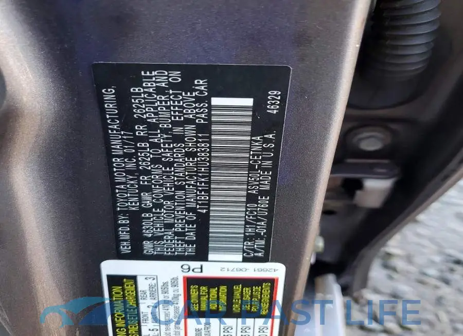 4T1BF1FK1HU383811# 12
