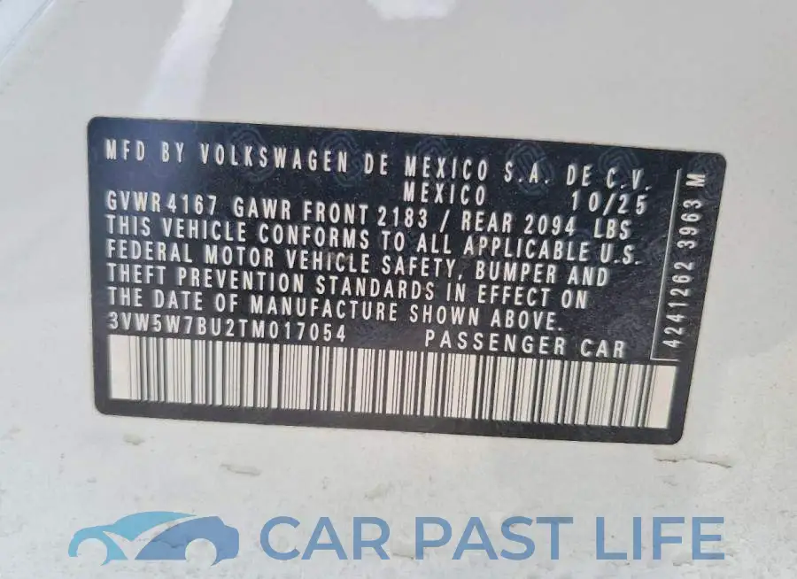 3VW5W7BU2TM017054# 13