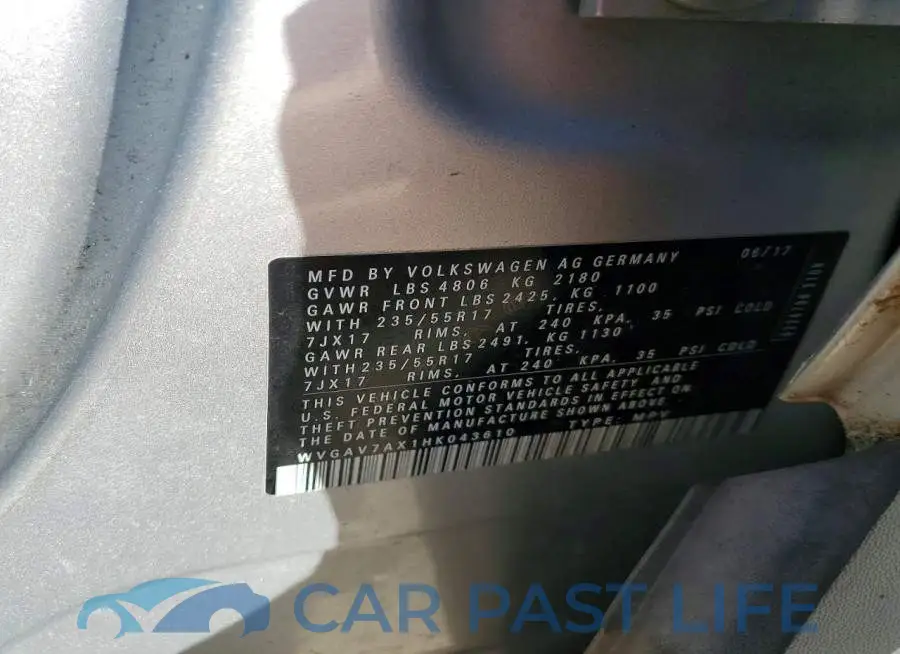 WVGAV7AX1HK043610# 13