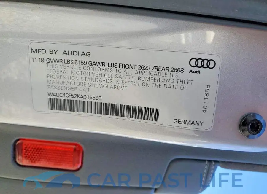 WAUC4CF52KA016586# 13