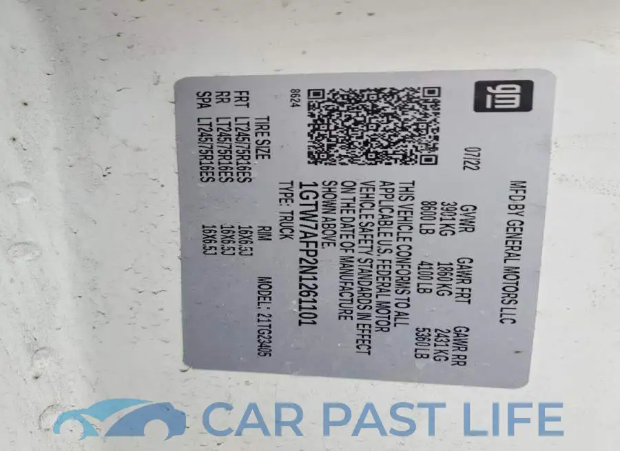 1GTW7AFP2N1261101# 13