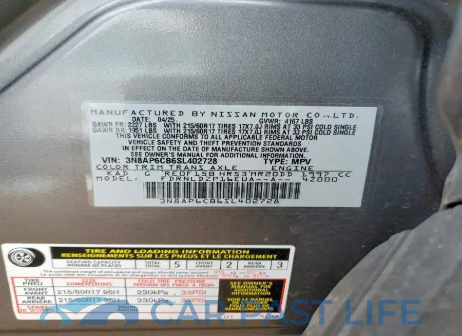 3N8AP6CB6SL402728# 12