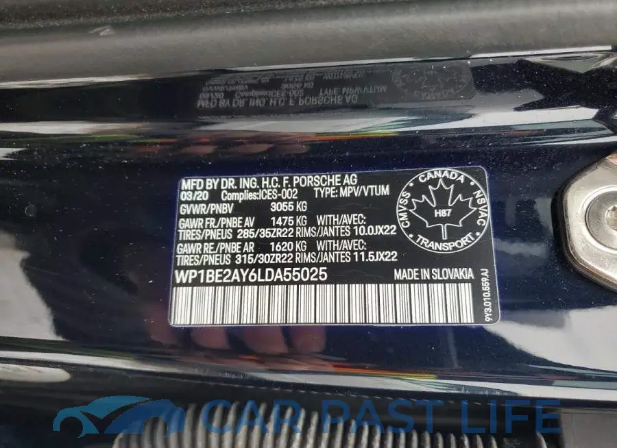 WP1BE2AY6LDA55025# 13