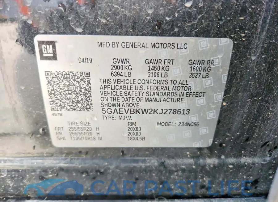 5GAEVBKW2KJ278613# 14