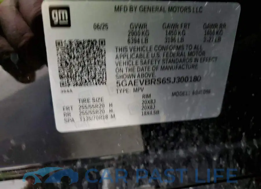 5GAEVBRS6SJ300180# 13
