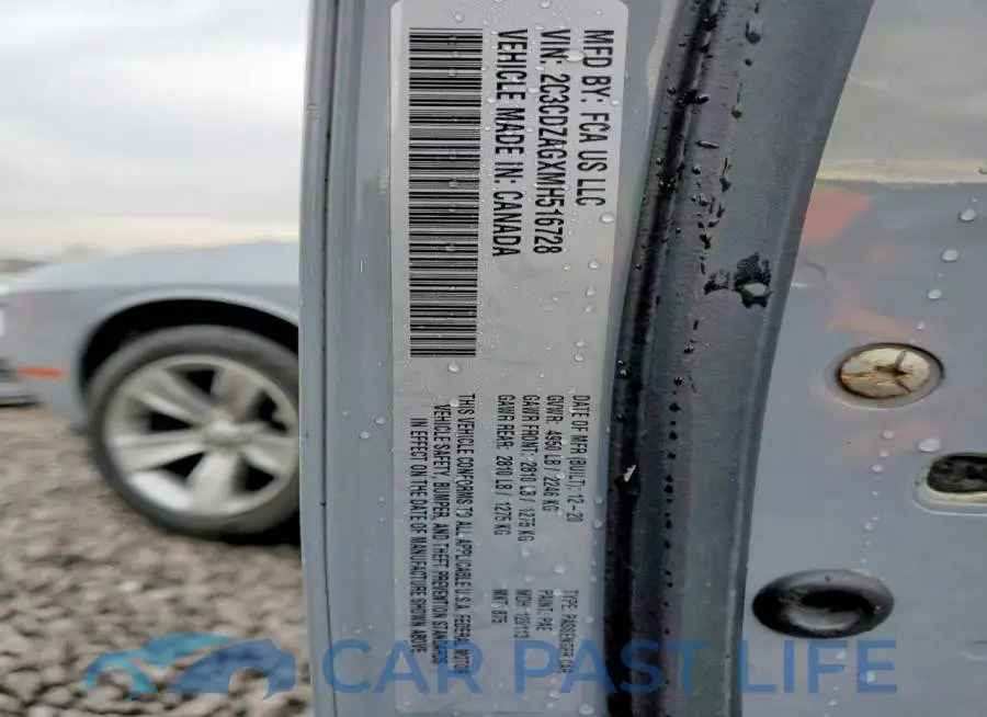 2C3CDZAGXMH516728# 12